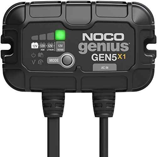 NOCO Genius GEN5X1: 1-Bank, 5A Onboard Battery Charger - 5A Per Bank, 12V Waterproof Marine Charger with Overcharge Protection & Temperature Compensation ? for Lead-Acid & Lithium Batteries
