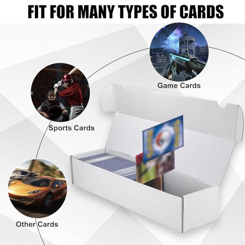 Trading Card Storage Box 30-Pack - White Corrugated Cardboard Organizer - 1100 Count Capacity - Variation: 30-Pack-Standard