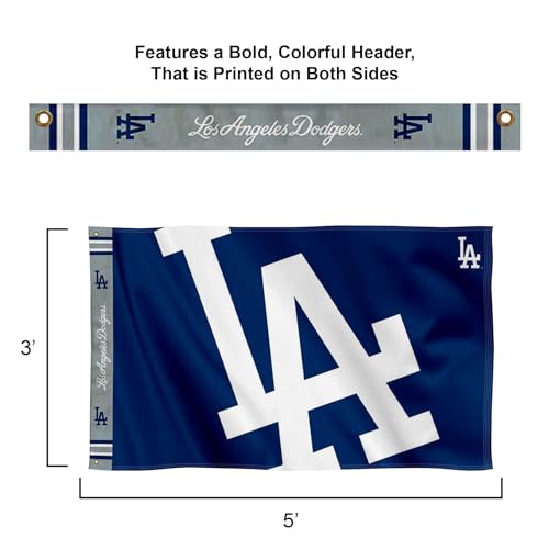 Los Angeles Dodgers Printed Header Flag 3x5 Banner