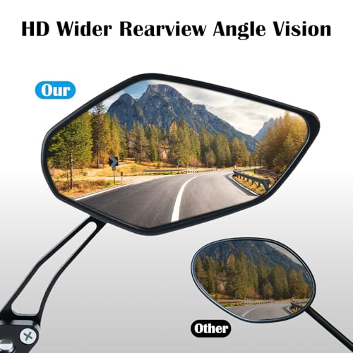 Bike Mirrors 360° Rotatable Wide View for 22-25mm Handlebars - Black