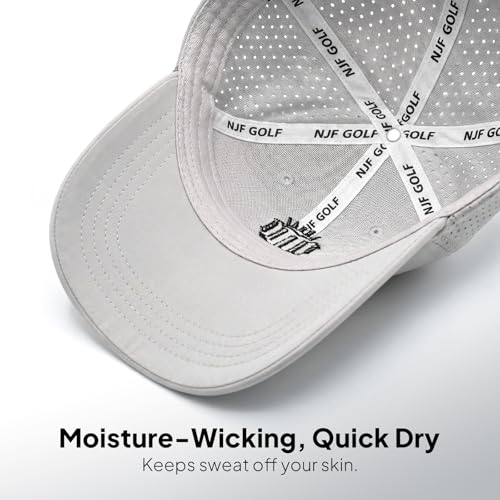 Men's Golf Performance Hat with Tee Holder & Magnetic Ball Marker - Light Gray