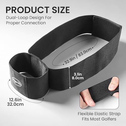 Golf Swing Trainer & Adjustable Arm Connection Corrector - Black