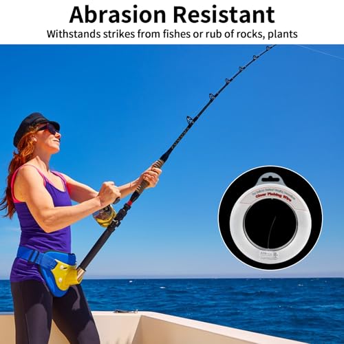 Clear Fishing Wire, 656FT Fishing Line Clear Invisible Hanging Wire Strong Nylon String Supports 40 Pounds for Balloon Garland Hanging Decorations