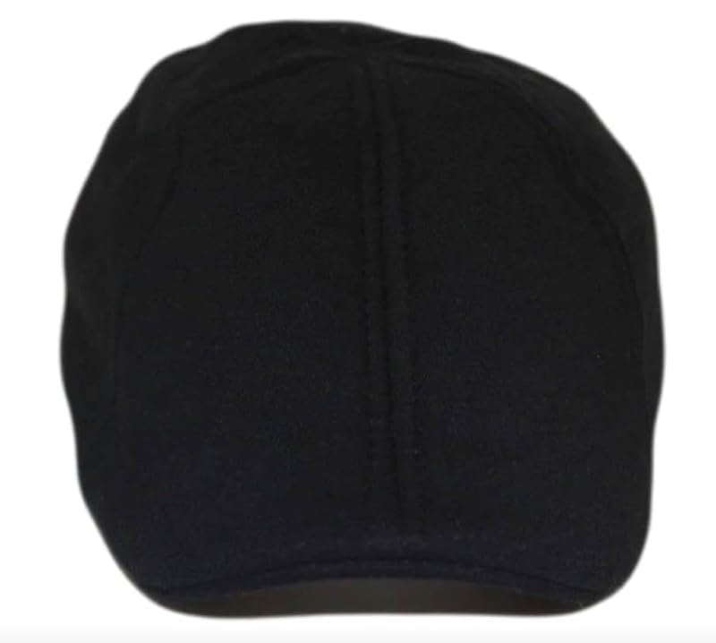 Boston Scally Co. The Dubliner 6 Panel Flat Cap - Black, X-Large (Variation: Black+X-Large)