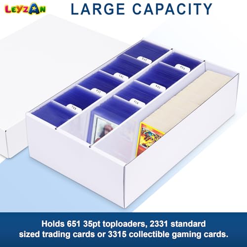 6-Pack Trading Card Storage Box - 3-Row Bulk Card Organizer for MTG Sports Cards