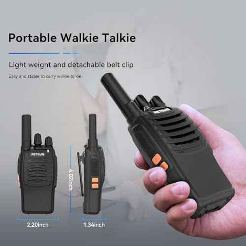 Retevis H-777 Walkie Talkies for Adults Long Range Hand Free Handheld Rechargeable Two Way Radio Business 2 Way Radios with Charger (6 Pack)
