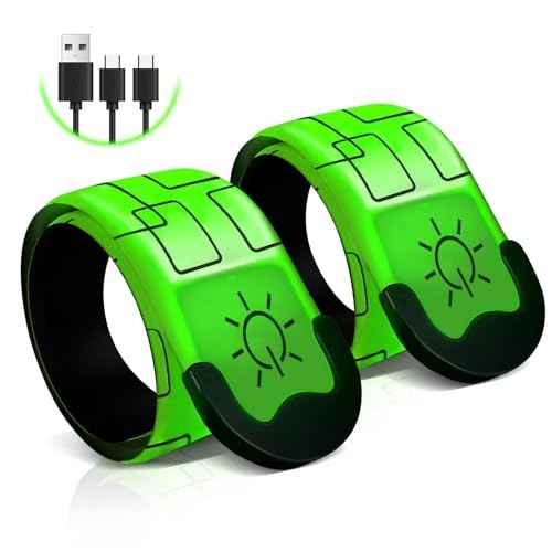 2 PCS LED Armband Rechargeable for Running Walking Cycling Jogging, 2025 Version Running Lights for Runners, High Visibility Night Walking Safety Gear, Premium Gifts for Runners Men Women