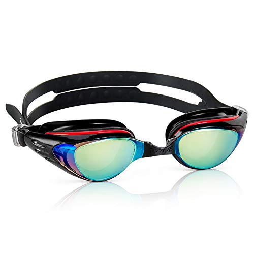 Nearsighted Swim Goggles - No Leak Anti-Fog UV Protection for Adults - Black / -1.5