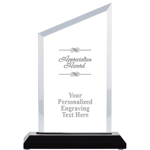 Crown Awards Personalized Acrylic Trophy, 6" Engraved Appreciation Incline Slant Acrylic Award