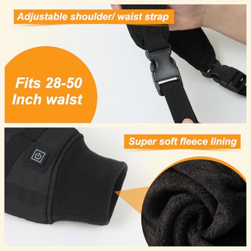 Electric Heated Hand Warmer Pouch with Double Sided Heating - Black