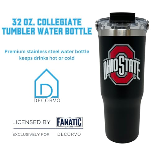 Ohio State Buckeyes 32 oz Stainless Steel Insulated Tumbler with Handle - Black