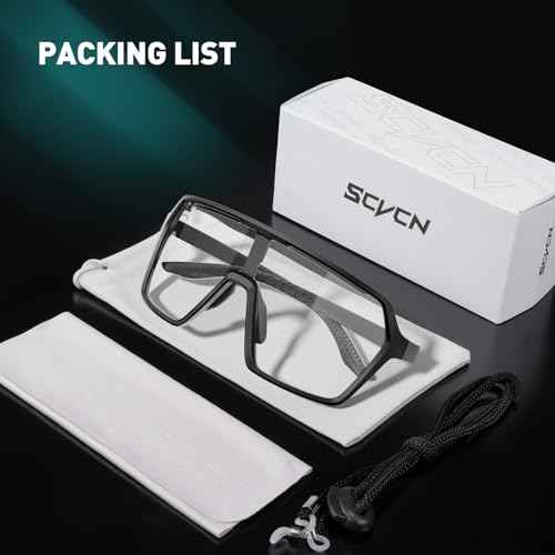SCVCN Photochromic Cycling Glasses Sport Sunglasses Clear MTB Men Women BMX Running Driving