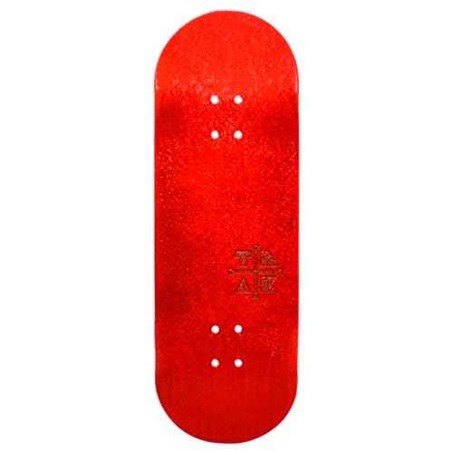 Teak Tuning 32mm Pro Fingerboard Complete - Fully Assembled with Pro Level Components - Pro Shaped Wooden Deck (32x97mm), UltraSpin Bearing Wheels, Prodigy Gen2 Trucks - Cherry Bomb