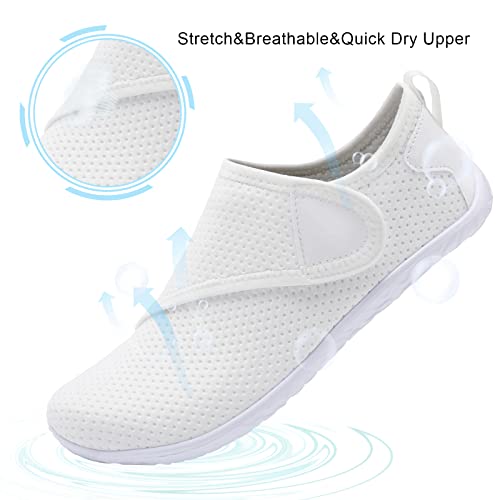 Water Shoes for Women Men Aqua Socks Quick Dry Barefoot Beach Surf Hiking - White 6-7 Women / 5-6 Men