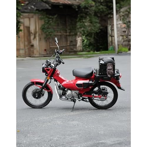 KEMIMOTO Universal Rear Rack Luggage Storage Basket Compatible with Trail 125 CT125 Grom Monkey Navi Super73 Aluminum MOLLE Crate Folding Storage Basket Holder Electric Bike Luggage Rack