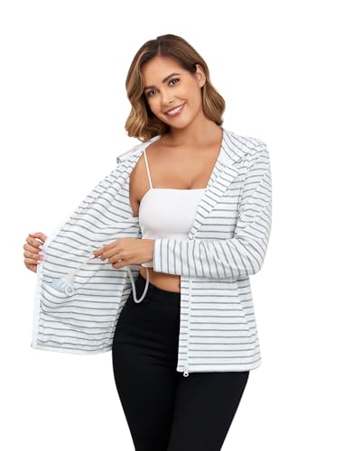 Medium White Mastectomy Recovery Hoodie with Drain Pockets - Breast Cancer Post-Surgery Shirt