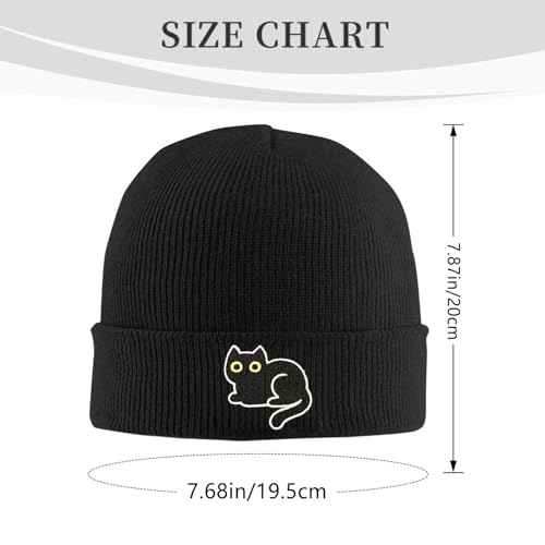 Embroidery Beanie Hat,Winter Warm Knit Cuffed Skull Cap for Men Women