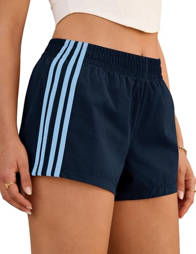 Women's Low Rise Sweat Track Shorts - Micro Y2K UPF 50+ Navy Blue Medium