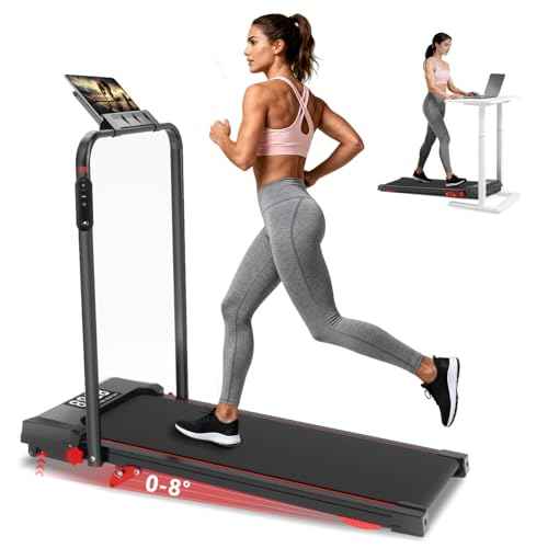 Walking Pad Treadmill with Incline and Handle Bar, 7.5MPH Under Desk Treadmill for Home Office, 360 Lbs Capacity Portable Treadmills with Remote Control, Led Display