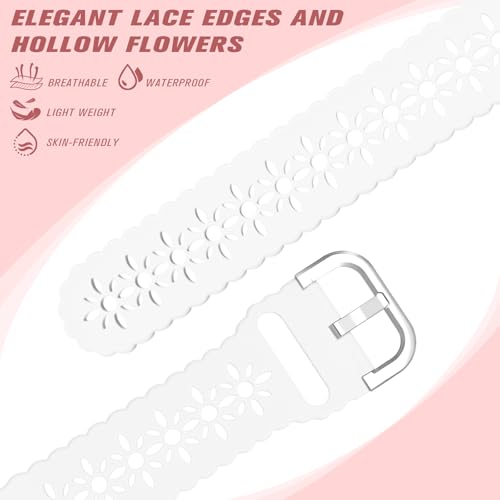 Lace Silicone Band for Garmin Venu 3S/2S, Vivoactive 4S & Vivomove 3S - White