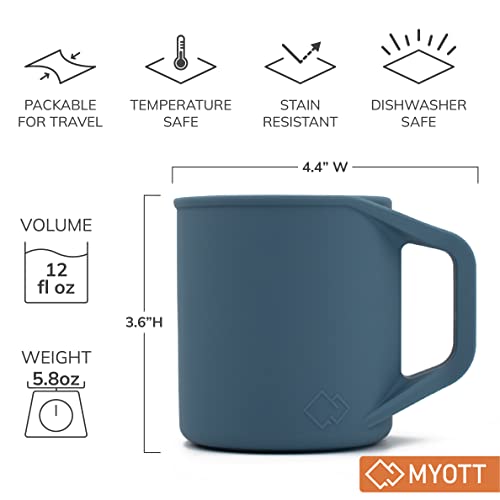 13 Ounce Silicone Travel Coffee Mug - Collapsible, Food Grade, BPA Free, Slate Blue