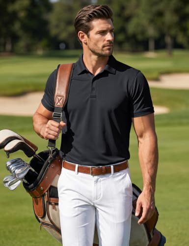 Men's Quick Dry Tactical Polo Shirt 3X-Large Black - Short Sleeve Performance Golf & Training