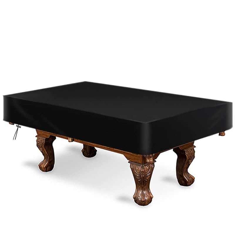 Amberr Black 7FT Pool Table Cover – 92x52x8in Waterproof, Windproof, UV & Scratch Resistant, Outdoor/Indoor