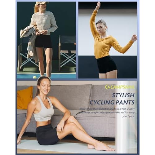CAMPSNAIL Workout Biker Shorts Women - 3"/5"/8" High Waisted Tummy Control Spandex Booty Volleyball Shorts for Yoga Dance