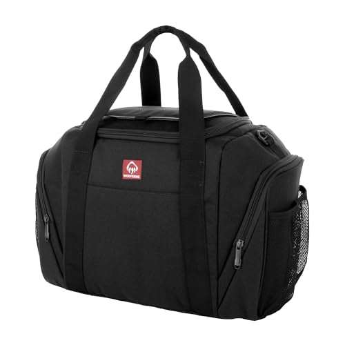 Wolverine Duffel Coolers | 30 Can Capacity | Insulated | Reusable | Heavy Duty | Adjustable | Travel | Worksite | Outdoor | Tailgating | Durable | Polyester Canvas | Large Capacity - Black