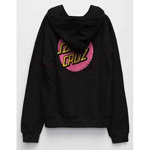 SANTA CRUZ Girls Other Dot Hoody Pullover Sweatshirt Medium Black/Pink