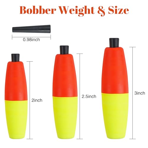 Fishing Floats Peg Cigar Shape Foam Bait Indicators - Mixed Colors 2in 12pcs