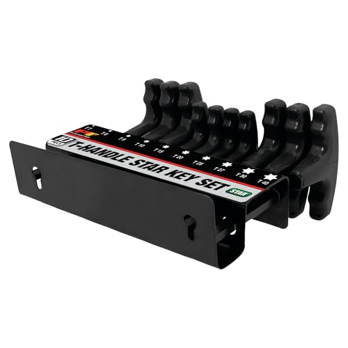 10-Piece Long Arm Star T-Handle Hex Key Set - Heavy Duty Allen Wrenches with Storage Rack