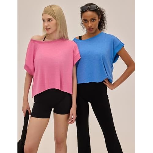 UNIANKIYA Open Back Workout Tops for Women Loose Fit Athletic Crop Tee Short Sleeve Gym Running Yoga Shirt