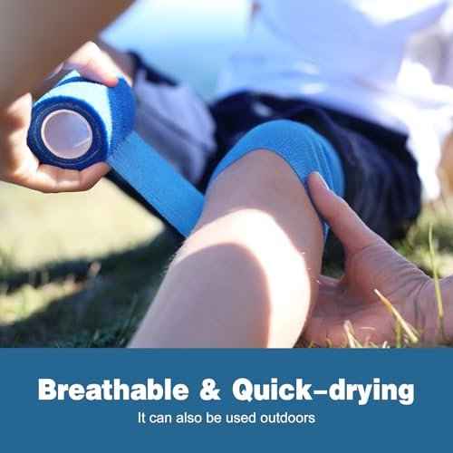 12 Pack Self Adhesive Bandage Wrap, 2" X 5 Yards Color Vet Wrap, Ankle Tape, Elastic Cohesive Bandage Wrap, Athletic Tape