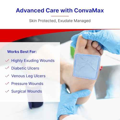 ConvaTec ConvaMax Superabsorber Non-Adhesive 8"x8" Soft Absorbent Wound Dressing with High Fluid Retention, 422572, Box of 10