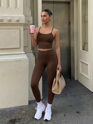 Matching Workout Sets for Women 2 Pieces - Bra Tank & Leggings, Medium - INNO MINT