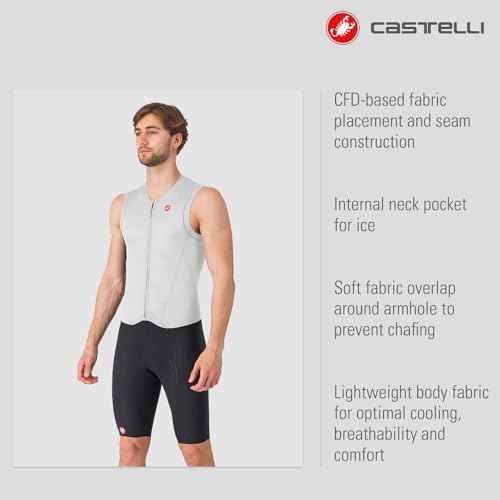 CASTELLI Men¡¯s Sanremo 3 Suit Sleeveless, Cycling Race Swim Bike Run, Aerodynamic Triathlon Suit with Tri Seat Pad