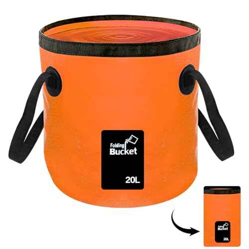 Collapsible Buckets, Camping Water Storage Container 5 Gallon(20L) Portable Folding Bucket Wash Basin