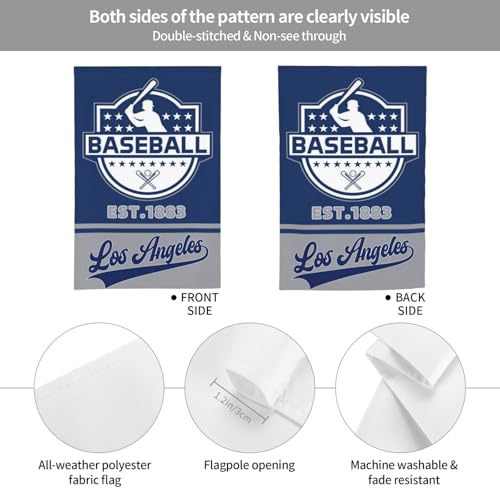 Los Angeles Flags Double Sided Printing Los Angeles baseball team Garden Flags 18" x 12.5 For Outside Yard