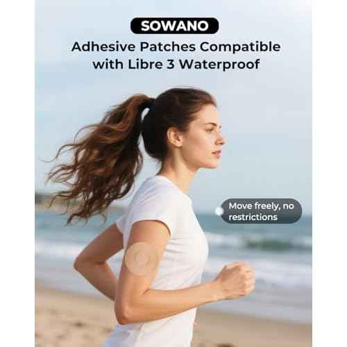 Libre 3 Sensor Covers Waterproof- 20pcs Sensor Covers for Libre 3£¬ Adhesive Patches for CGM£¬Backing with Easy-Peel Tab for 10-14 Days Full Cover No Glue in Center(Nude)