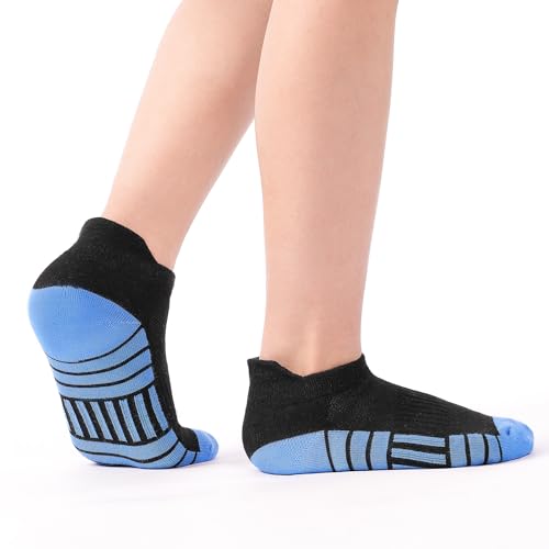 Kids Socks 12 Pairs Toddler Ankle Athletic Socks with Tab - Multicolored 7-10 Years