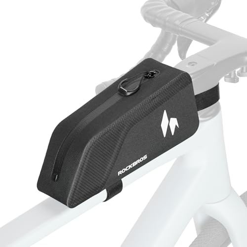 ROCKBROS Waterproof Top Tube Bike Frame Bag with Support Plate - Black