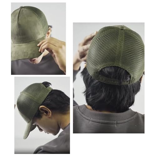 Suede Mesh Back Baseball Cap for Men Women Trendy 6-Panel Baseball Hats Sports Hat Sun Hat for Outdoor