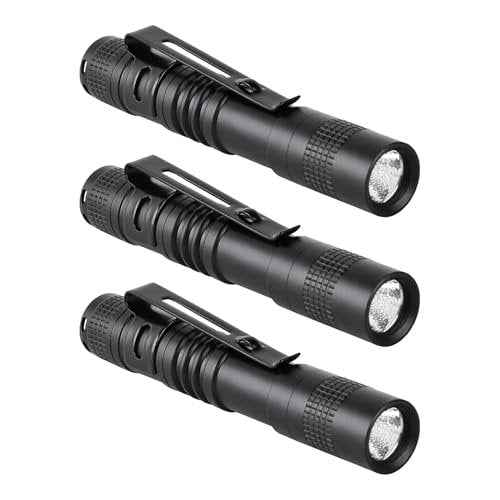 3.5" Mini Flashlight, AAA Small Pen Light with Clip, 500 Lumen Pocket Pen Flashlight Powered by AAA Battery, Portable Versatile for Inspection Medical Repair Camping Outdoor Emergency (White Light)