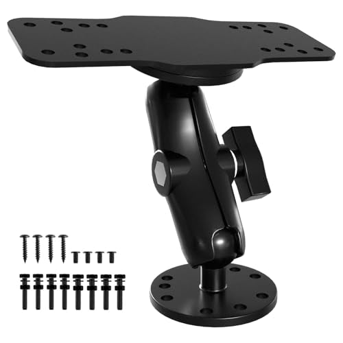 Aluminum Alloy Fish Finder Mount with Dual Plate & 360° Rotation for Marine Electronics