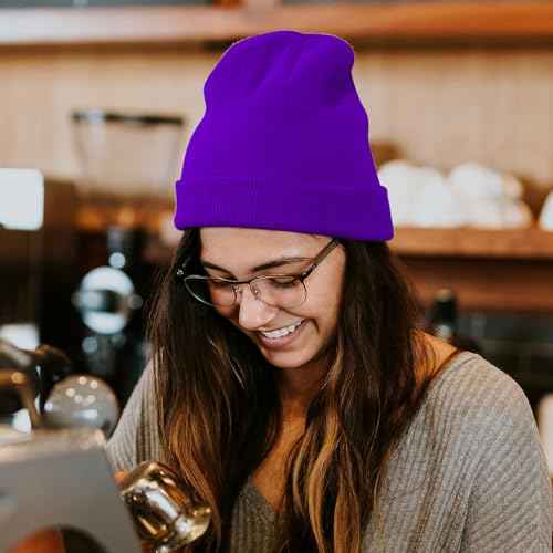 Rosoz Beanie for Men Women Cuffed Knit Hat Winter Beanies Skull Cap Unisex