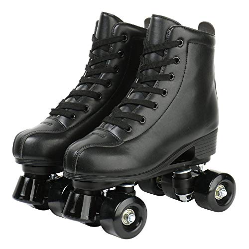 Unisex Double-Row Roller Skates with Black Wheels, Women's 8 / Men's 6.5