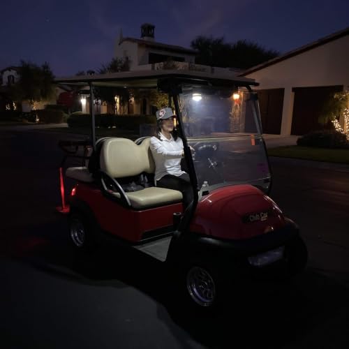 Universal Golf Cart LED Roof Light - One Touch Battery-Powered Puck, Fits Club Car & EZGO