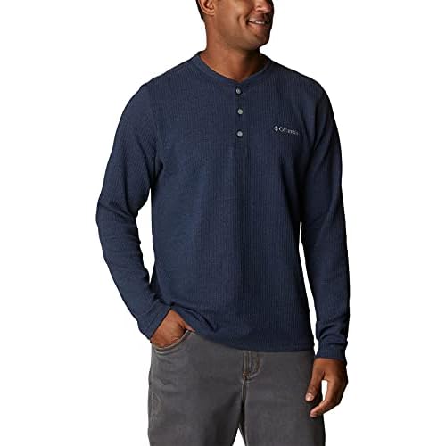 Columbia Mens Pine Peak Waffle Long Sleeve HenleyHiking Shirt