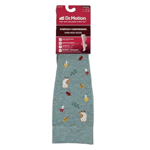 Dr. Motion Compression Knee High Socks for Women - 4 Pairs Assorted 9-11